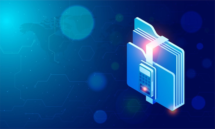 Vector tecnología de reconocimiento de huellas dactilares para seguridad de datos.
