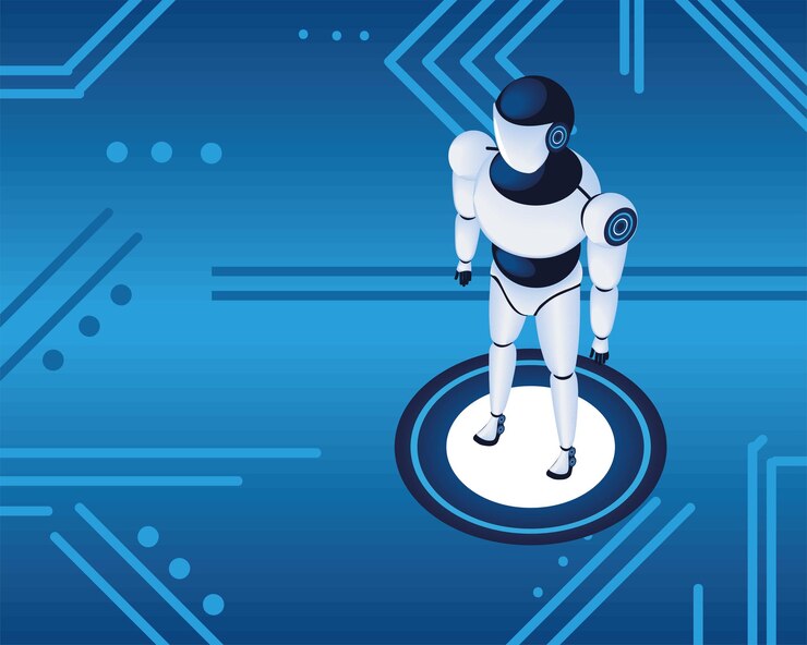 Vector tecnología de robots de inteligencia artificial