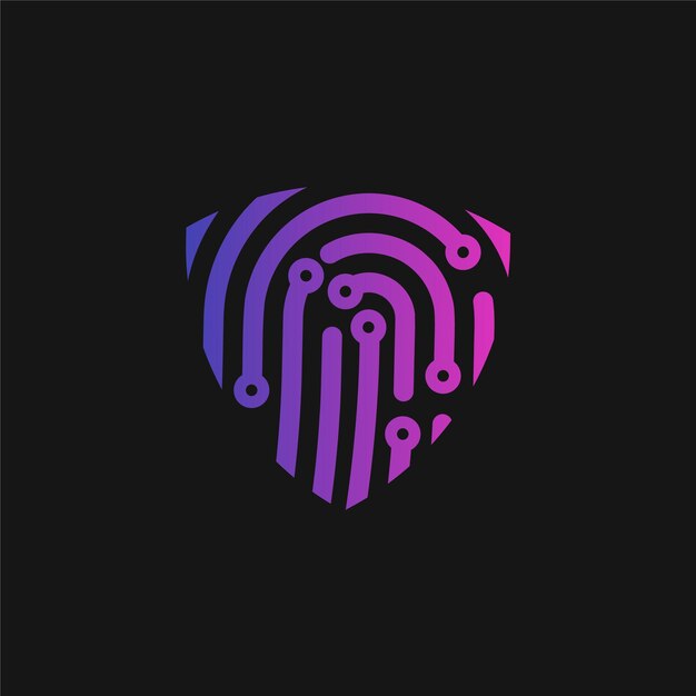 tecnología de seguridad con diseño vectorial de escudo