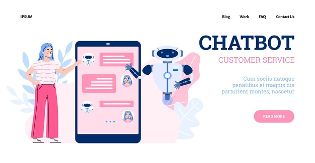Tecnología de soporte técnico y servicio mediante chatbot un diseño vectorial para web