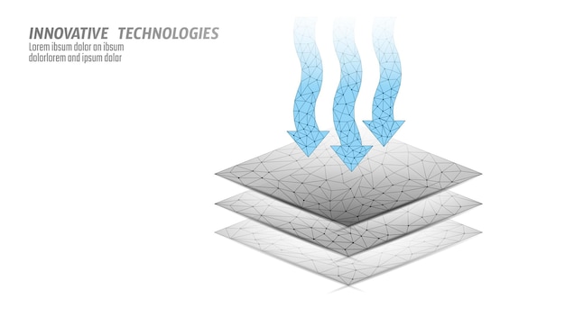 Tecnología de tela transpirable de bajo modelo de poli malla de alambre azul flujo de aire digital futurista material suave