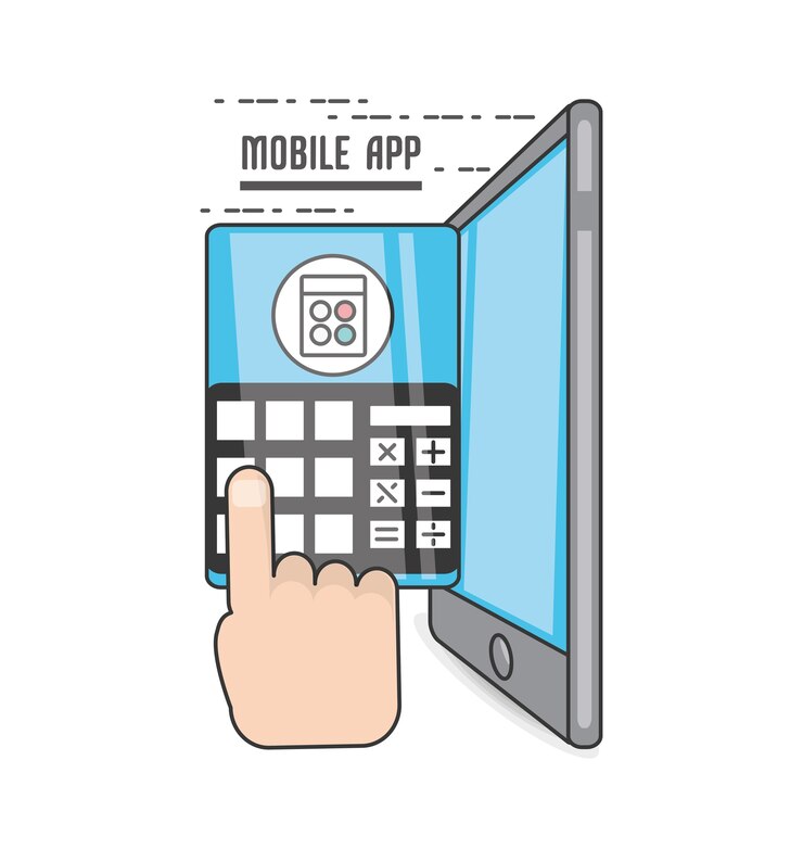 Vector tecnología de teléfono inteligente con aplicaciones de pantalla táctil