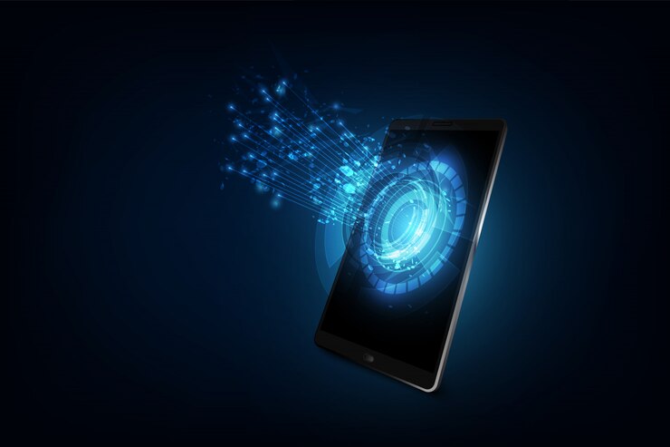 Vector tecnología de teléfono inteligente, conexión de red