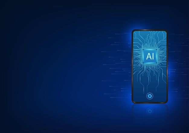 Tecnología de teléfonos inteligentes que tiene un microchip de inteligencia artificial en el interior Se refiere a la tecnología móvil
