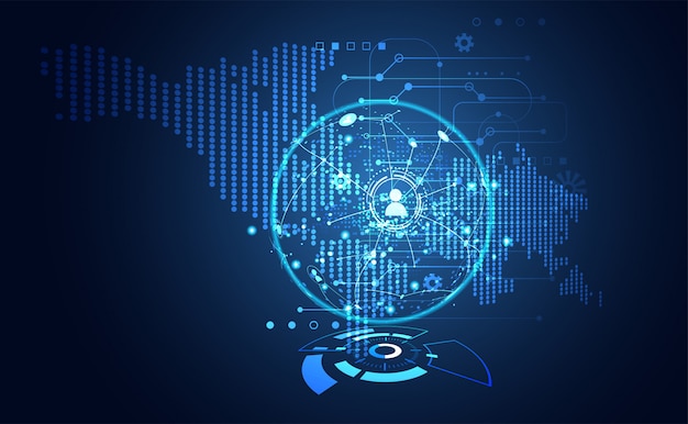 tecnología ui mapa futurista hud interfaz holograma comunicación