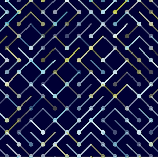 Tecnología Vector de patrones sin fisuras Adorno de rayas geométricas Ilustración de fondo lineal monocromática