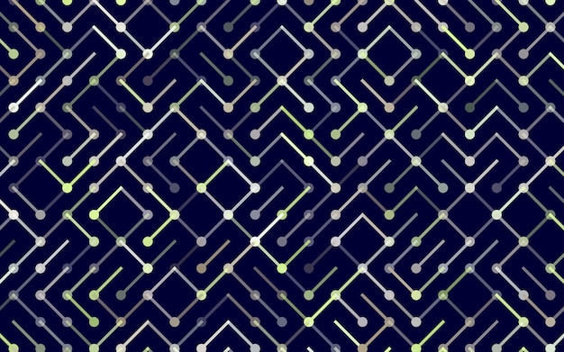 Tecnología Vector de patrones sin fisuras Banner Adorno de rayas geométricas Ilustración de fondo lineal monocromática