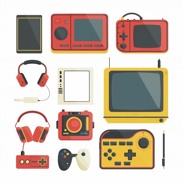 tecnología vectorial dispositivo ilustración gadget conjunto digital moderno diseño móvil icono plano