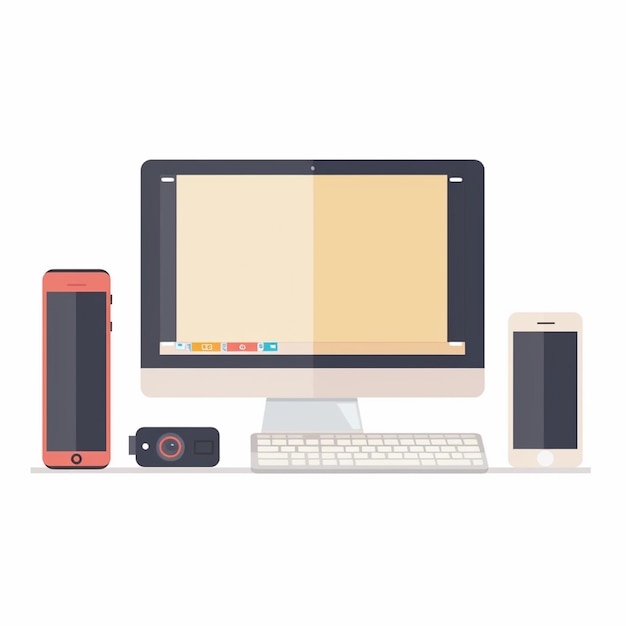 tecnología vectorial dispositivo ilustración gadget conjunto digital moderno diseño móvil icono plano