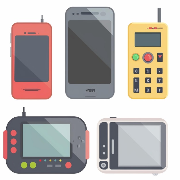 tecnología vectorial dispositivo ilustración gadget conjunto digital moderno diseño móvil icono plano