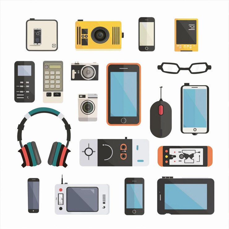 Vector tecnología vectorial dispositivo ilustración gadget conjunto digital moderno diseño móvil icono plano