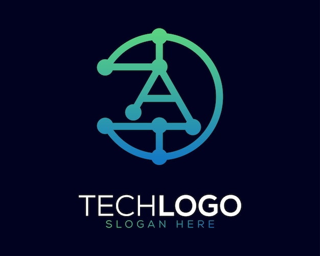 Tecnología vectorial Letra A Diseño del logotipo Gradiente Color