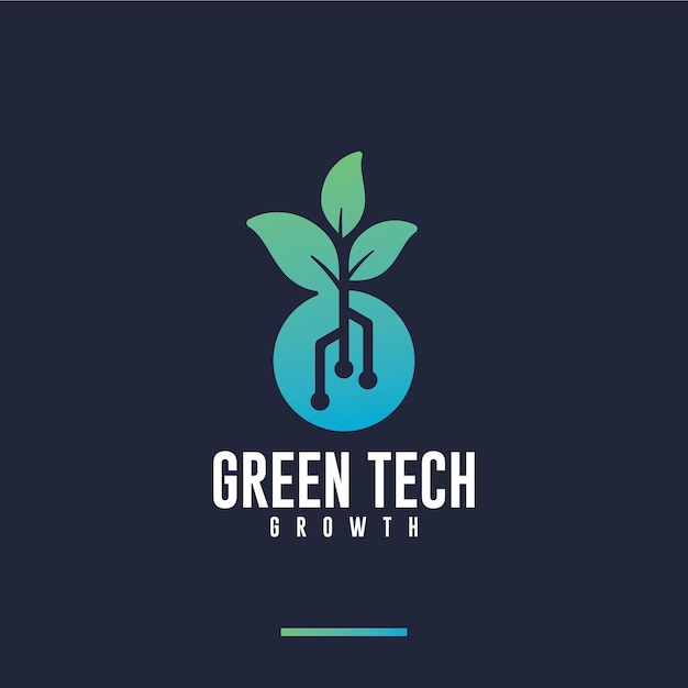 Tecnología verde, crecimiento, inspiración para el diseño de logotipos