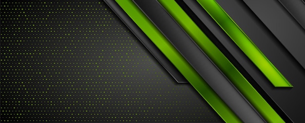Tecnología verde y negra de fondo brillante