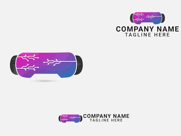 Vector tecnología virtual vr diseño de logotipo virtual colorido business x box gaming miembro premium plantillas