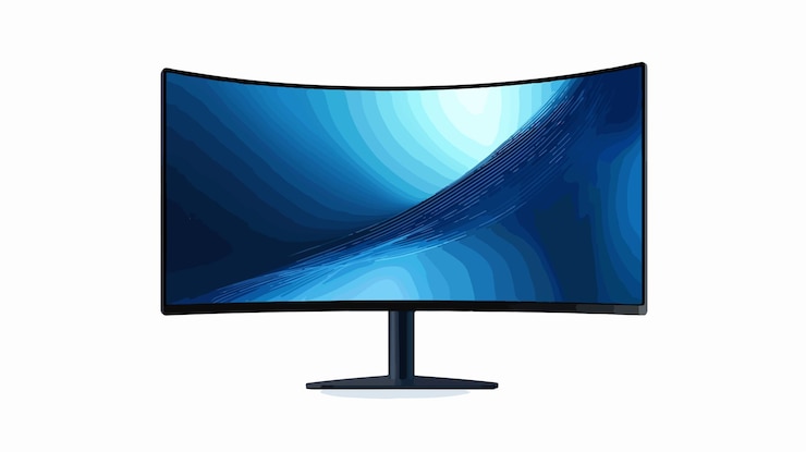 Vector tecnología de visualización de monitores de pantalla ancha curvos de gran ángulo