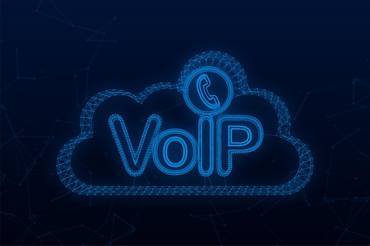 Vector tecnología voip, voz sobre ip. pancarta de llamadas por internet. icono de plexo. ilustración vectorial