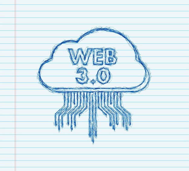 Tecnología web 30 para diseño web Tecnología blockchain de Internet Concepto Nft