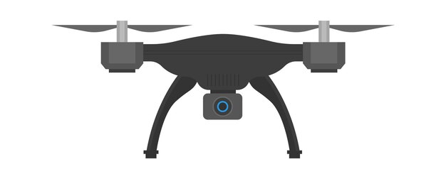 Tecnologías de drones Quadrocopter Ilustración vectorial