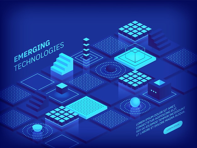 tecnologías emergentes concepto diseño de cubos futuristas abstractos