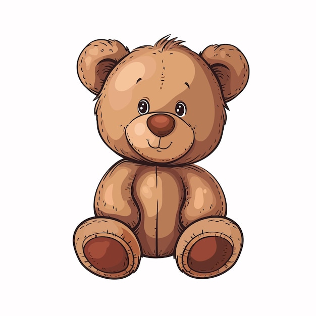 Vector teddy_bear_toy_icon_cartoon_isolated_vector