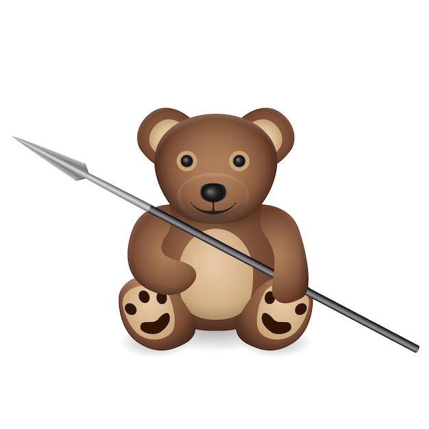 Teddy bear with battle spear