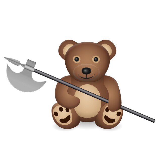 Teddy bear with halberd