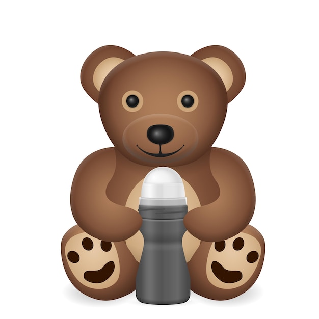 Teddy bear with roll on deodorant