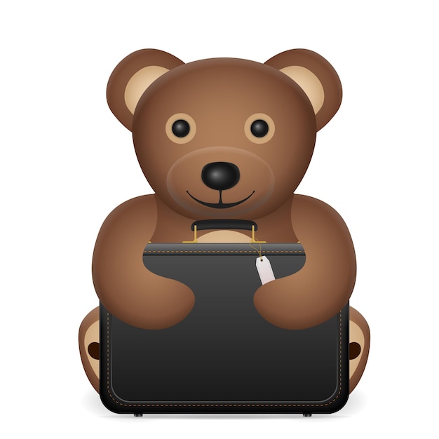 Teddy bear with suitcase