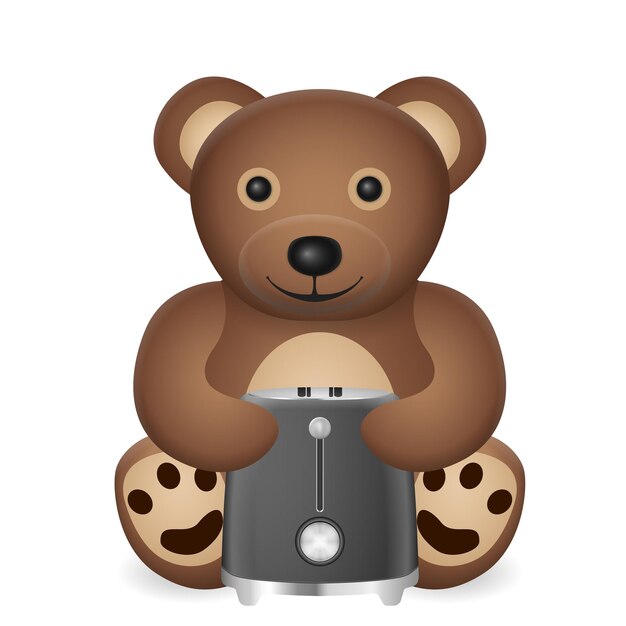 Teddy bear with toaster