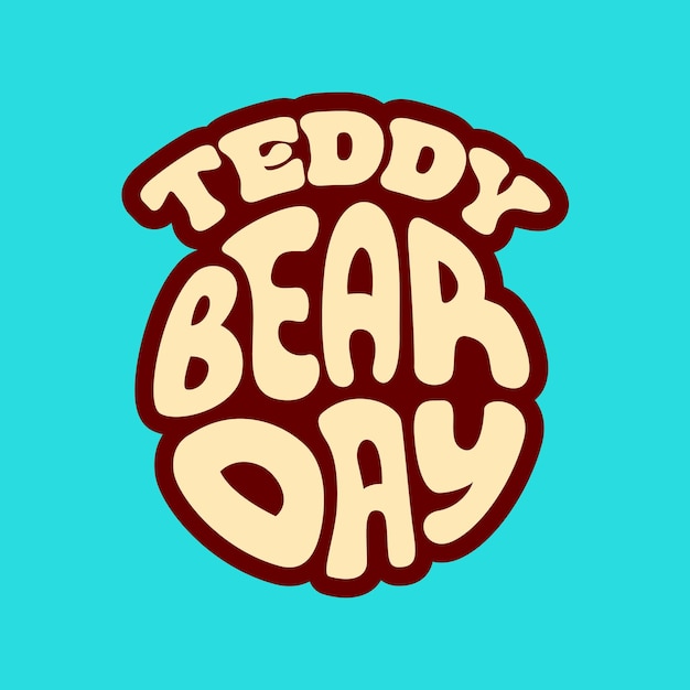 Teddy Beer día vector tipografía redonda logo