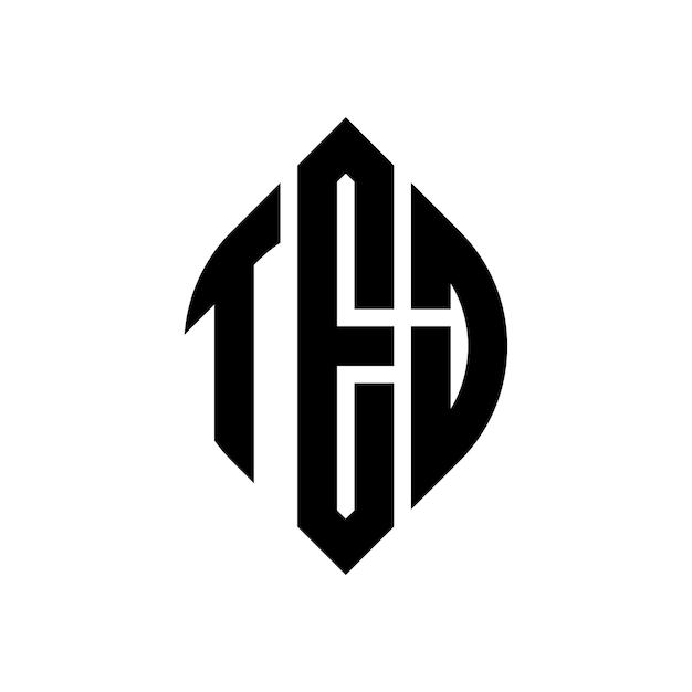 TEJ diseño de logotipo de letra circular con forma de círculo y elipse TEJ letras elipse con estilo tipográfico Las tres iniciales forman un logotipo de círculo TEJ emblema de círculo Monograma abstracto letra marca vector