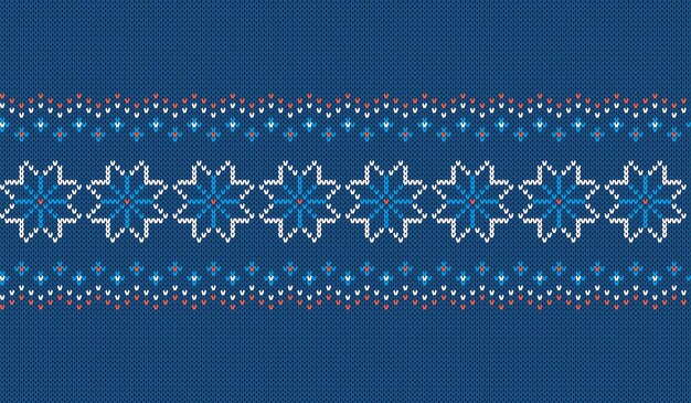 Tejer patrón sin costuras. Fondo de Navidad azul. Ilustración vectorial.