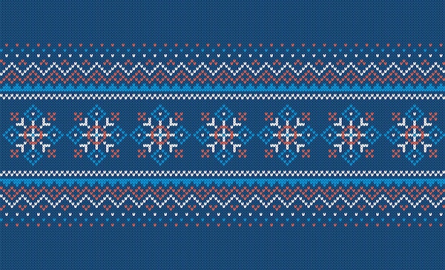 Tejer patrón sin costuras. impresión azul de navidad. ilustración vectorial.