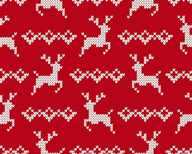 Tejer patrón navideño. fondo transparente de navidad con ciervos. estampado de jersey de punto. textura de invierno.