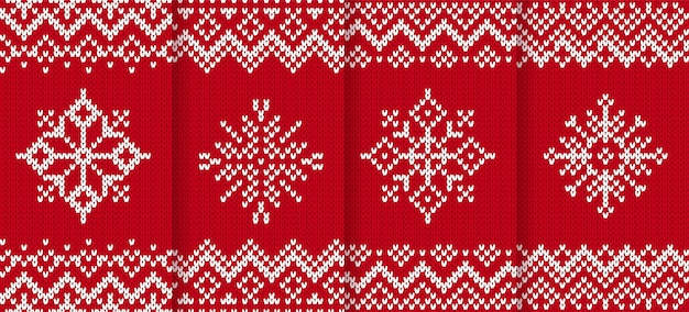 Tejer patrón navideño. Fondo transparente rojo. Ilustración vectorial.