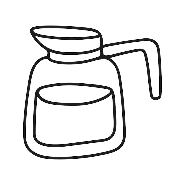 Tejera de cafetera dibujada a mano Instalaciones de cocina Ilustración de garabateo