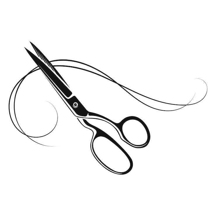 Vector tejeras de peluquero y hermosos rizos de cabello