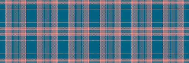 Tejido de afición tartan horizonte vectorial a cuadros textura sin costuras revista comprobar patrón de fondo textil en colores rojo y cian