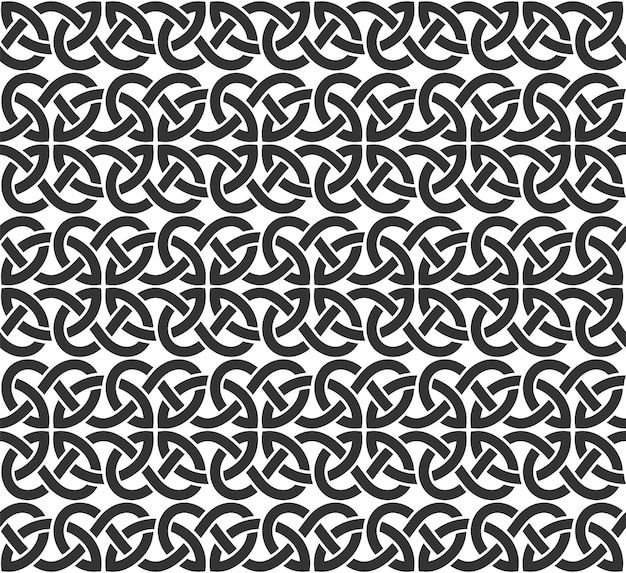 Vector tejido celta líneas negras entrelazadas patrón sin costuras