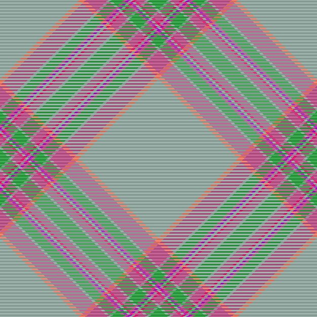 Tejido de control de textura de patrón sin costuras de tartan con un pliegue textil vectorial de fondo en colores pastel y magenta