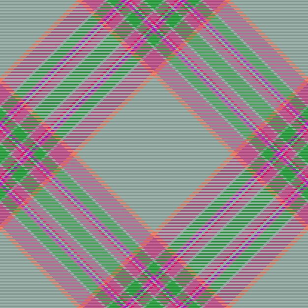 Tejido de control de textura de patrón sin costuras de tartan con un pliegue textil vectorial de fondo en colores pastel y magenta