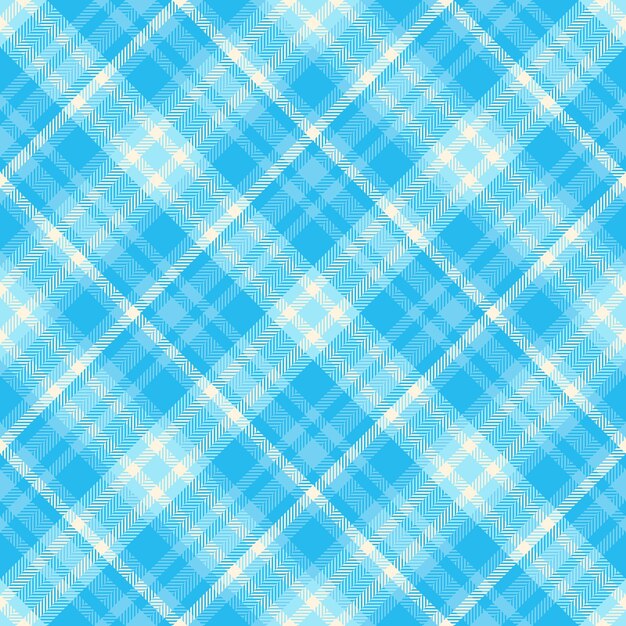 Tejido sin costuras de fondo de cielo textura de tartan vectorial regular patrón de cuadros de negocios textil de cheque en colores cian y seda de maíz