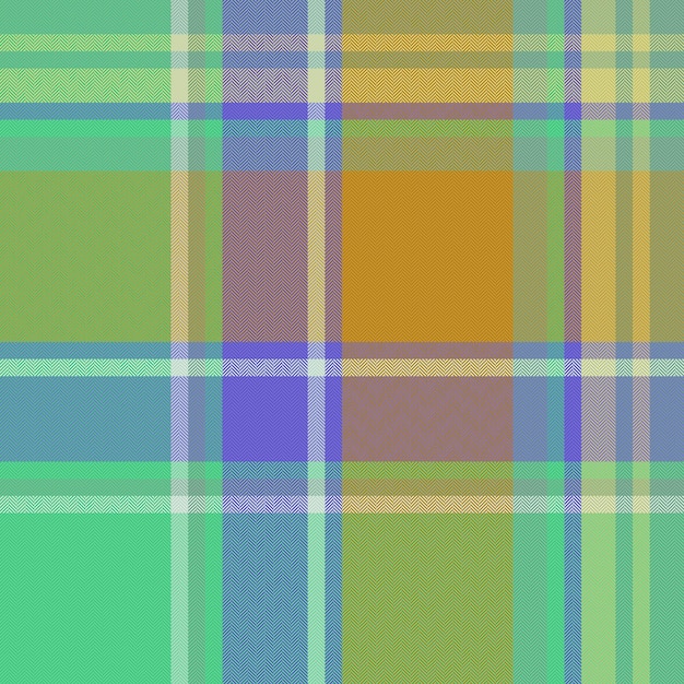 Tejido sin costuras de patrón de tela a cuadros con un fondo de tartán vectorial de textura en colores turquesa y ámbar