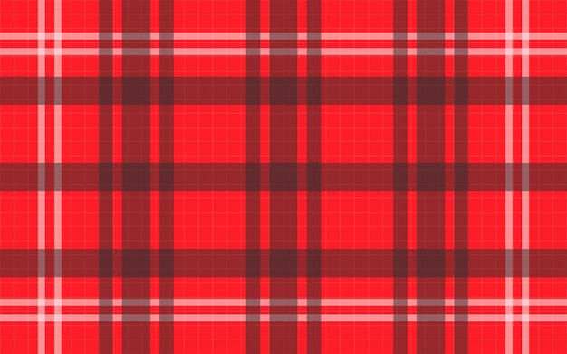 Tejido de cuadros asimétrico de franela roja, tartan esponjoso, patrón sin costuras, textura vectorial horizontal de la jaula