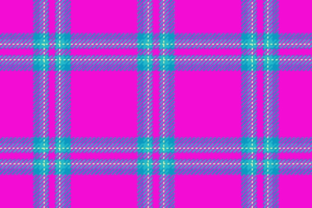 Tejido a cuadros de patrón de cheque sin costuras con un fondo vectorial de textura de tartan en cian y colores brillantes