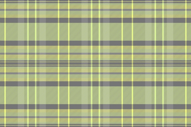 Tejido a cuadros de tartan de moda de fondo textura sin costuras Coloca el tejido vectorial de comprobación textil en colores limón y gris