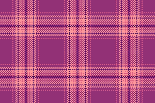 Tejido a cuadros de tela sin costura con un vector de fondo de tartan de textura en colores rojo y ciruela