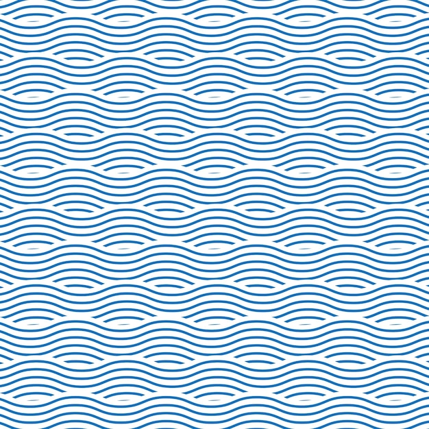 Tejido de fondo y papel tapiz de patrón sin costuras oriental de onda azul