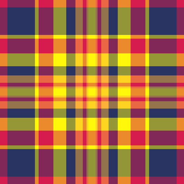Tejido idílico tartan textil patrón real chequeo sin costuras hilera a cuadros de textura vectorial fondo en colores naranja y rosa